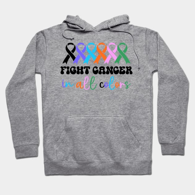 Multi colored ribbons cancer awareness Hoodie by Luxinda